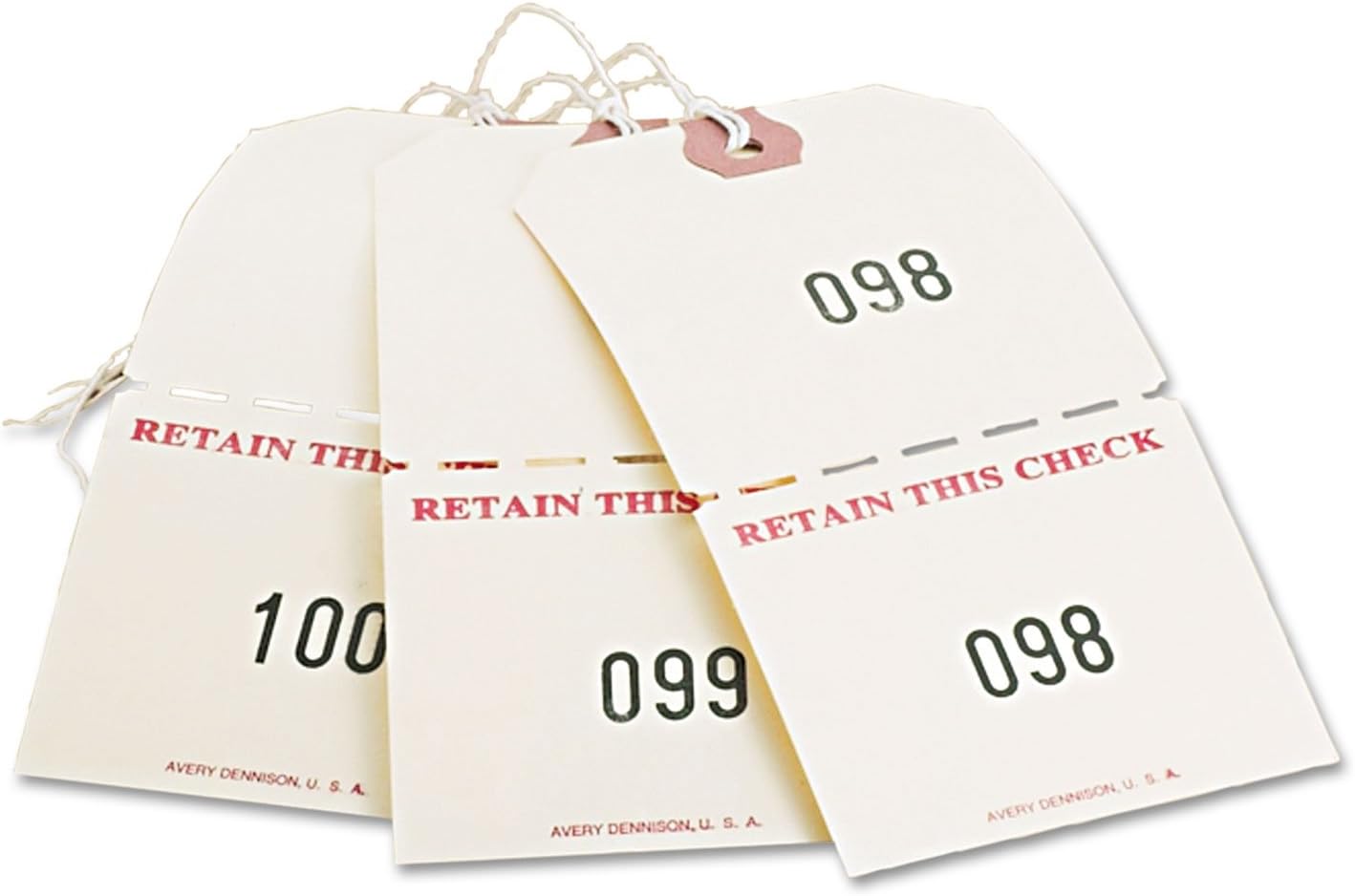 Avery 18670 Duplicate Auto Park Tags, 1-500, 4 3/4 x 2 3/8, Manila (Box of 500)