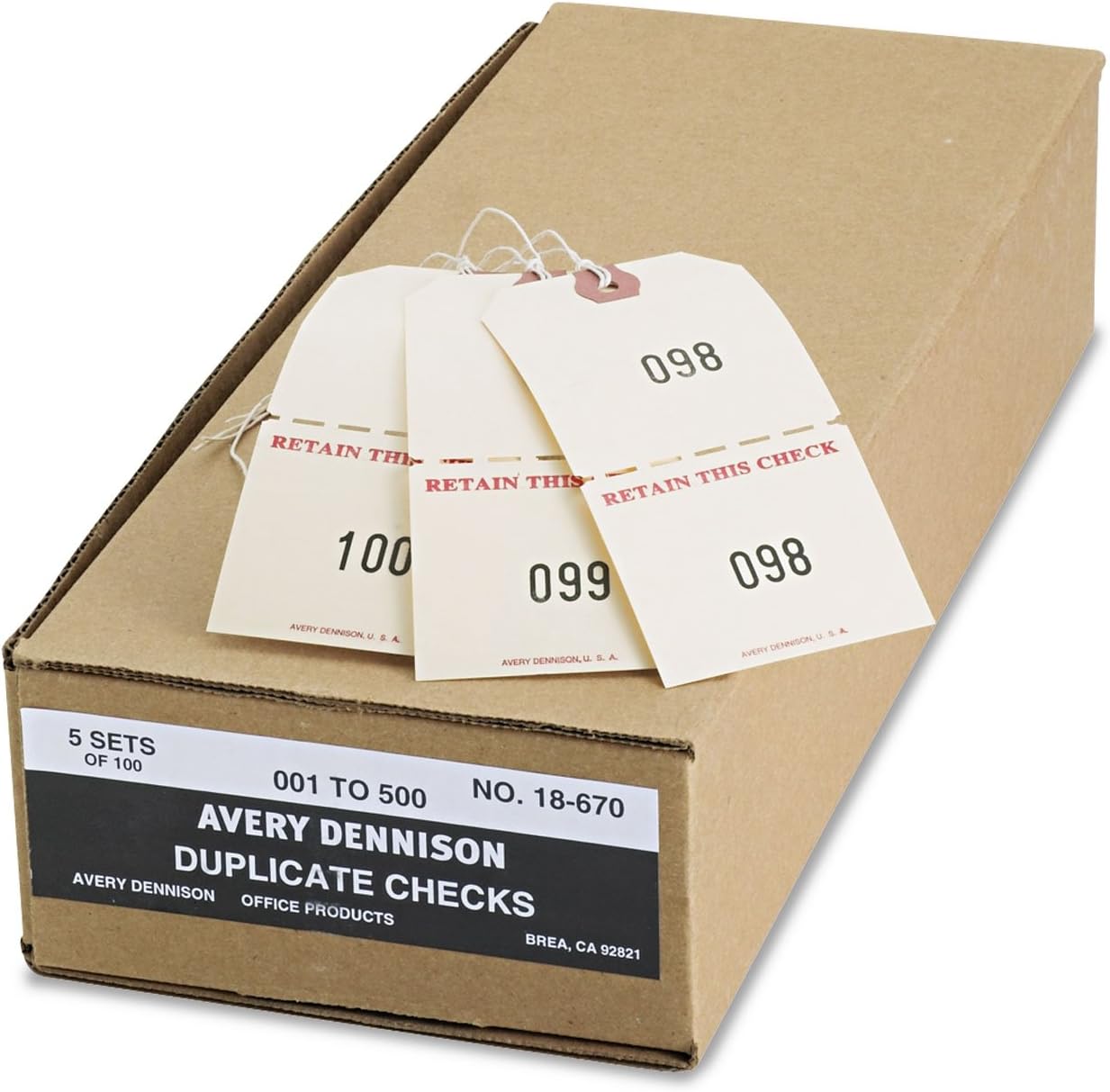 Avery 18670 Duplicate Auto Park Tags, 1-500, 4 3/4 x 2 3/8, Manila (Box of 500) - Image 2