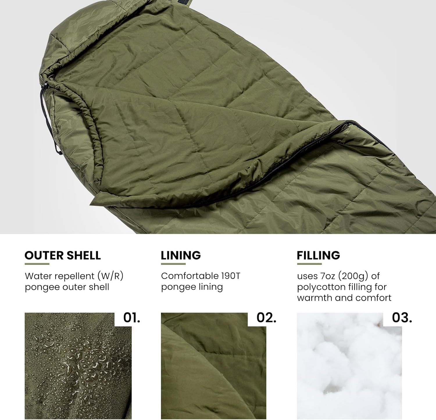 OneTigris Bushcrafter’s Sleeping Bags, Mummy Sleeping Bag for Camping Hiking Backpacking, Survival Gear - Image 5