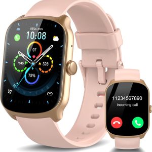 Smart Watch for Men Women, 1.95'' HD Curved Screen Smartwatch(Answer/Make Call), Fitness Tracker with 112 Sport Modes, IP68 Waterproof Fitness Watch with Heart Rate/Sleep Monitor/Pedometer, Pink